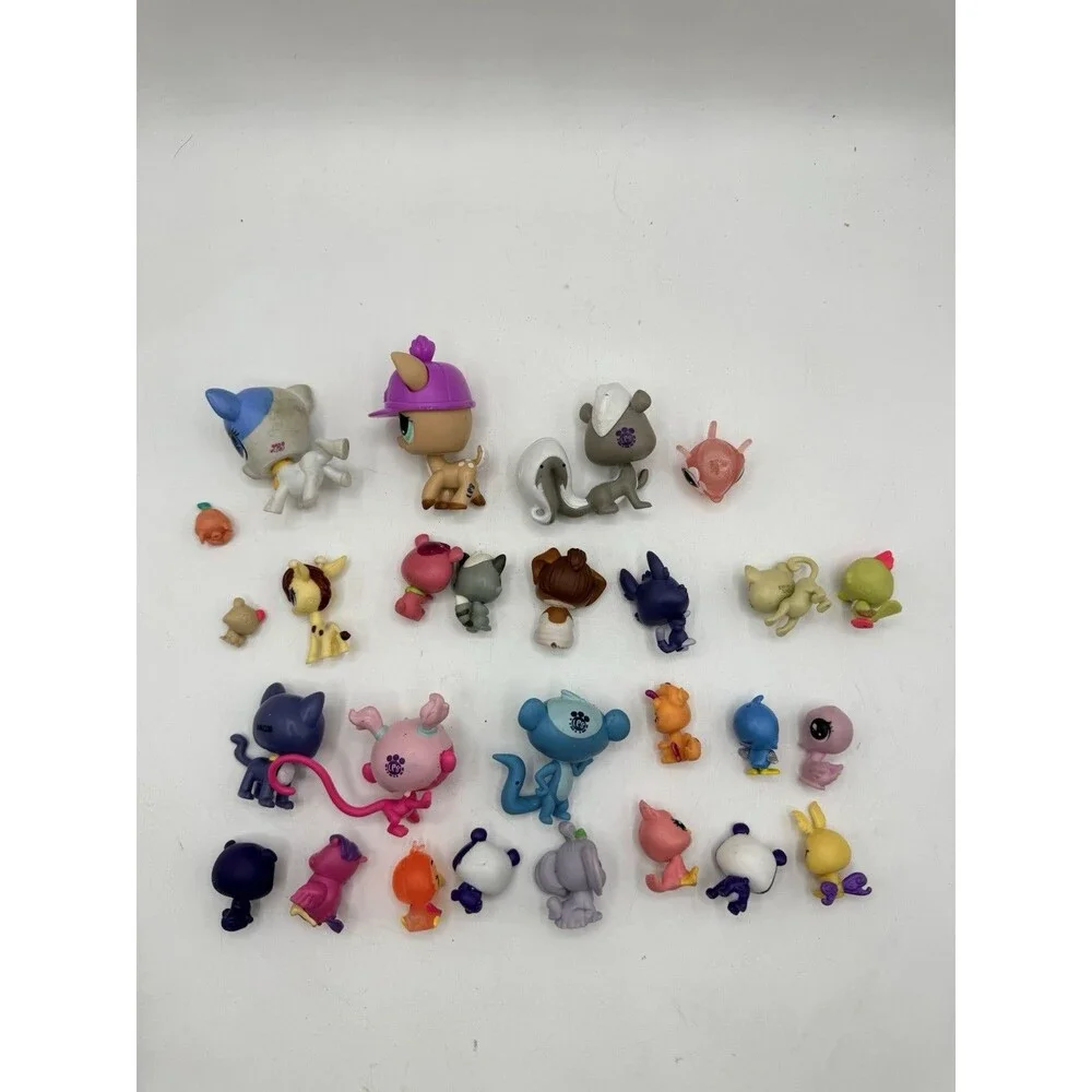 Lot Of 27 Littlest Pet Shop Figures : Mini + Large - Monkey Cat Fish Bird Dog +